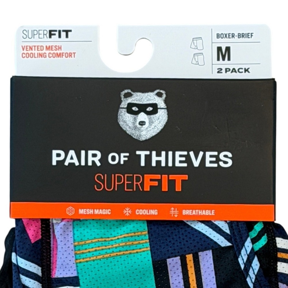 Pair of Thieves SuperFit Boxer Briefs Medium Multicolor/Black (2) Pack **NEW** - Picture 6 of 9